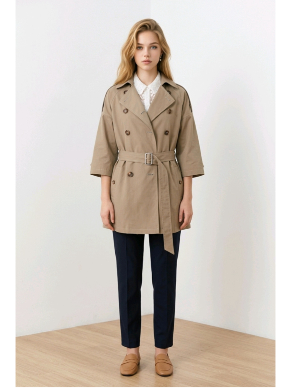 Smythe Double Breasted Beige Trench Coat Size 2